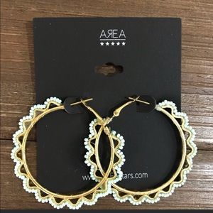 Nordstrom Area Beaded Hoop Earrings